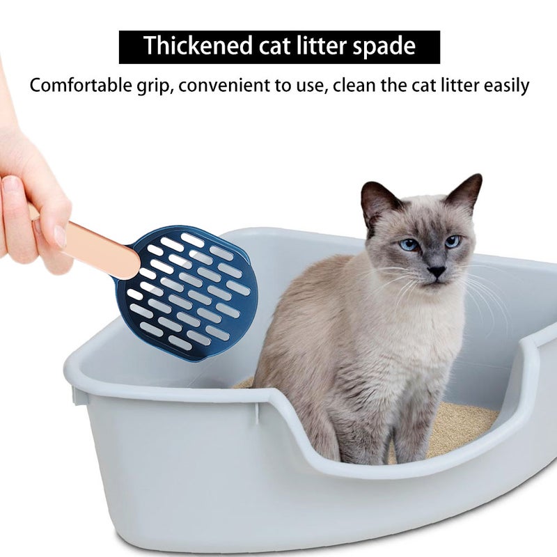 2 Pcs/1 Pack Cat Litter Shovel Thickened Kitten Litter Scoop Sand Waste Cleaning Up Tool for Pet ( /Coffee, Each Color 1pc) - Image 5