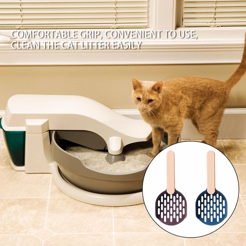 2 Pcs/1 Pack Cat Litter Shovel Thickened Kitten Litter Scoop Sand Waste Cleaning Up Tool for Pet ( /Coffee, Each Color 1pc) - Image 4