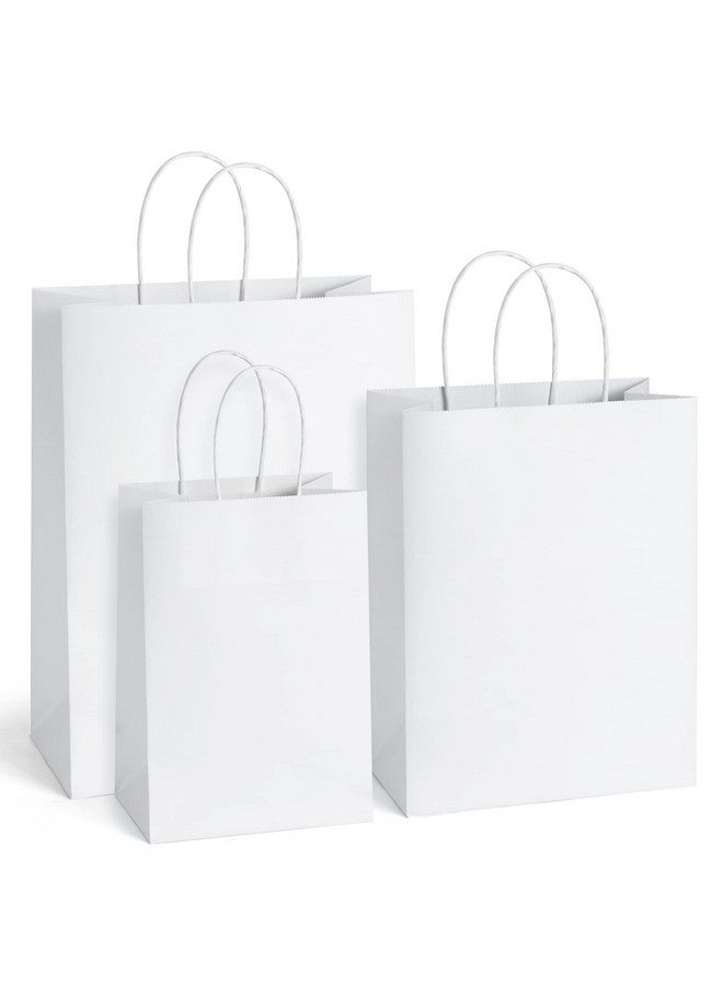 BagDream Kraft Paper Bags 5x3x8& 8x4.25x10& 10x5x13 25 Pcs Each, White Gift Bags with Handles, Craft Bags, Merchandise Bags, Retail Bags, 100% Recyclable Paper Sacks - Image 1