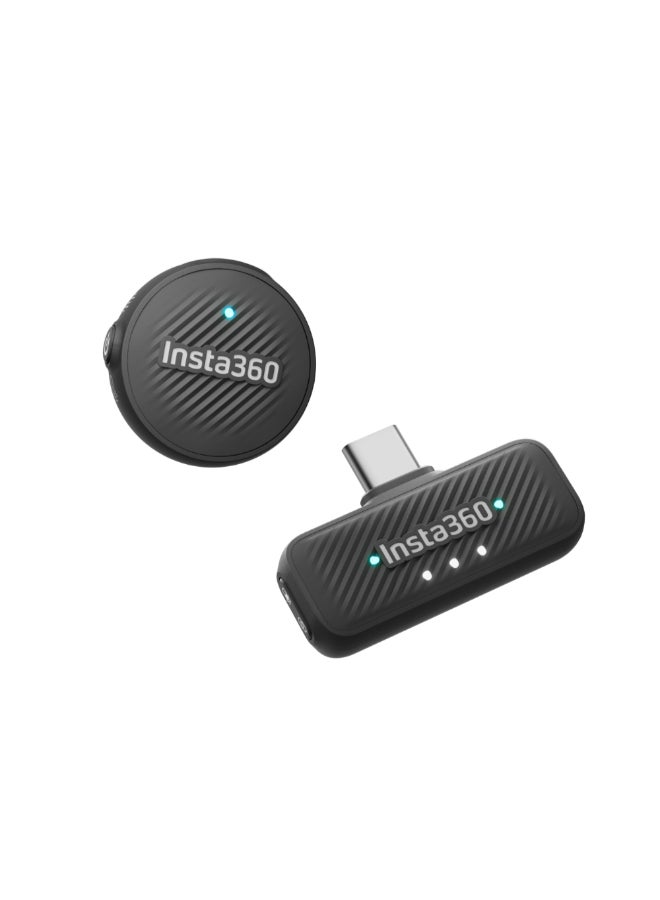Insta360 Mic Air Transmitter + Receiver | Compact Tx & Rx, 10 Hrs Battery Life, Omnidirectional, Crystal-Clear Audio, 300m Wireless Range, Magnetic Clip-On & Pendant, for X5 & Ace Pro 2 - Black - Image 1