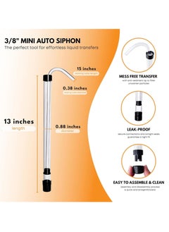 SYOSI Auto Siphon with Tubing, 35x3x3cm Syphon Pump Kit, Plastic Racking Cane Liquid Processing Filter, Ideal Carboy Bottle Making Tools  - Image 2