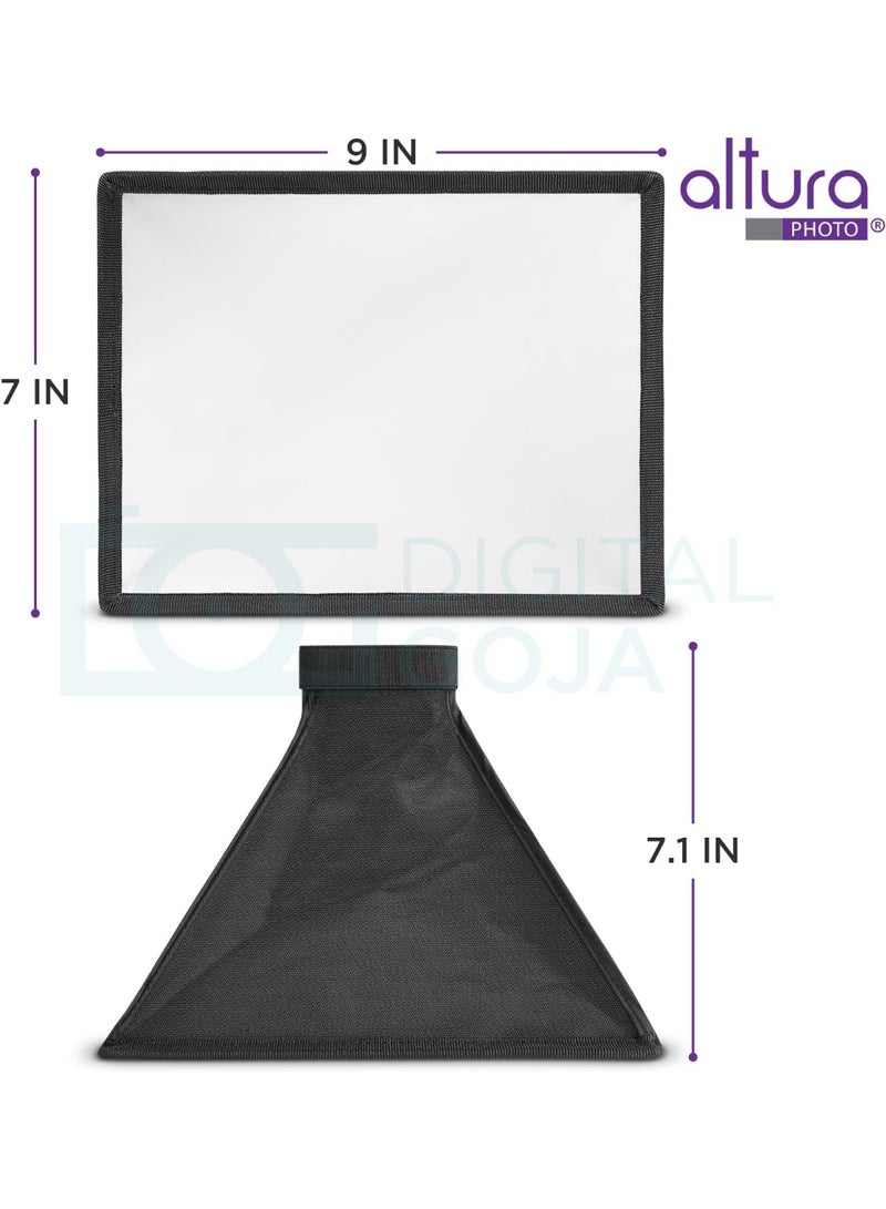 Altura Photo موزع ضوء فلاش سوفت بوكس 9x7 بوصة من التورا فوتو (عالمي، قابل للطي مع حقيبة تخزين) لكاميرات كانون ويونغنو ونيكون - Image 4