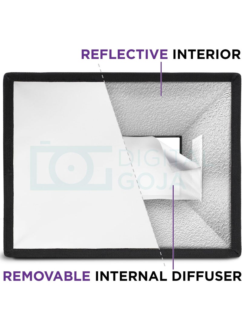 Altura Photo موزع ضوء فلاش سوفت بوكس 9x7 بوصة من التورا فوتو (عالمي، قابل للطي مع حقيبة تخزين) لكاميرات كانون ويونغنو ونيكون - Image 3