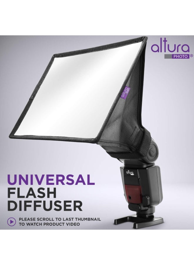 Altura Photo موزع ضوء فلاش سوفت بوكس 9x7 بوصة من التورا فوتو (عالمي، قابل للطي مع حقيبة تخزين) لكاميرات كانون ويونغنو ونيكون - Image 2