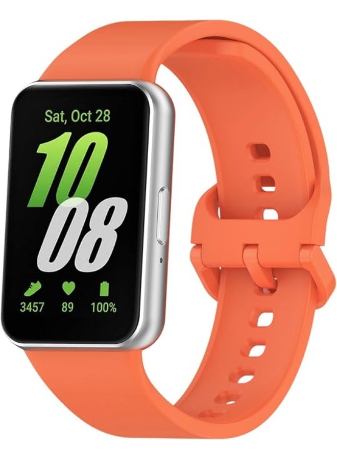 QIRG Silicone Sport Band for Samsung Galaxy Fit 3, Adjustable Replacement Watch Strap for Galaxy Fit 3 Women Men(orange) - Image 1