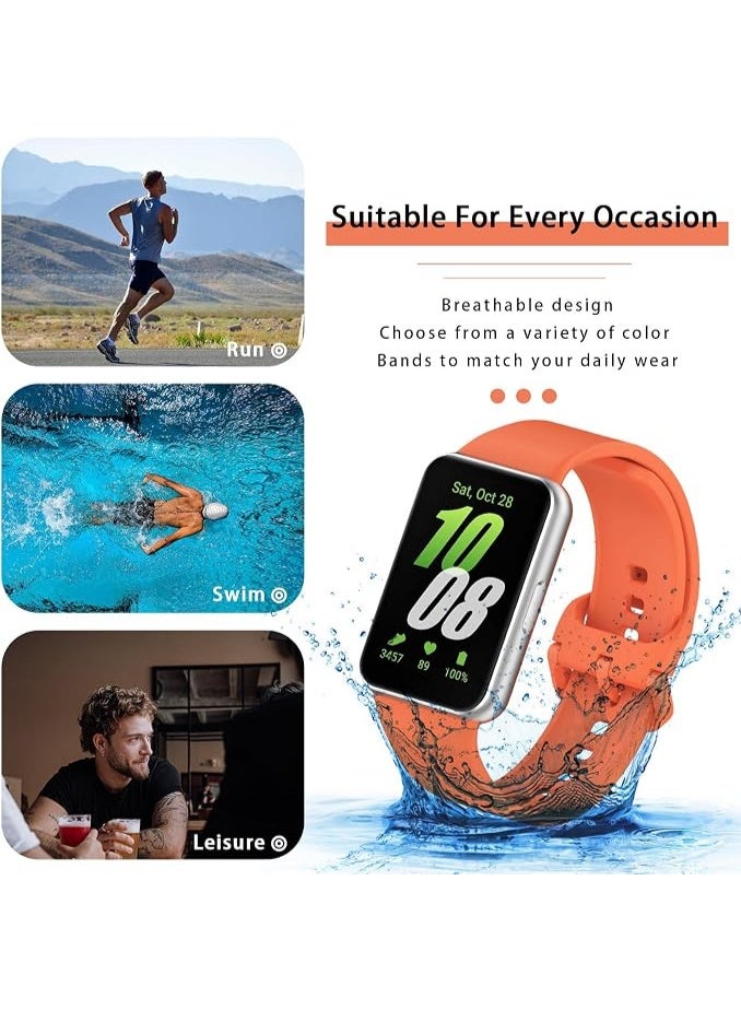 QIRG Silicone Sport Band for Samsung Galaxy Fit 3, Adjustable Replacement Watch Strap for Galaxy Fit 3 Women Men(orange) - Image 4