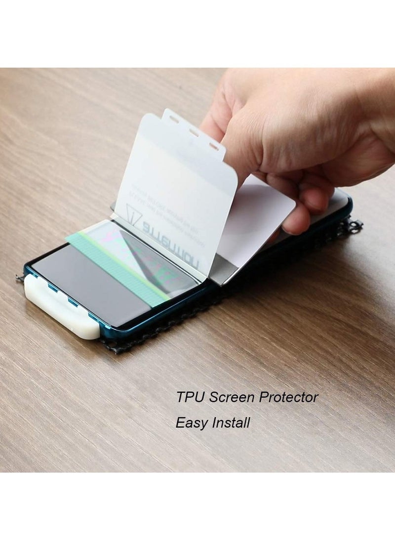 Ibywind Screen Protector For Samsung Galaxy S21 Ultra 5G 6.8 Inches With 2 Pcs Flexible Tpu Film 1Pc Camera Lens Protector 1Pc Backing Carbon Fiber Film Fingerprint Reader Easy To Install - Image 3