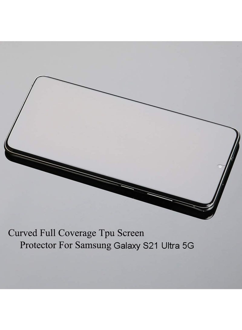 Ibywind Screen Protector For Samsung Galaxy S21 Ultra 5G 6.8 Inches With 2 Pcs Flexible Tpu Film 1Pc Camera Lens Protector 1Pc Backing Carbon Fiber Film Fingerprint Reader Easy To Install - Image 4