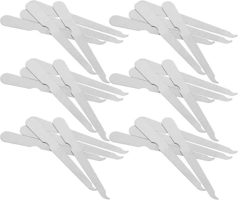 50pcs Double Sided Curved Stainless Steel Nail File with Pointed Tips for Salon and Home Manicure Pedicure Buffer Tool - Image 1