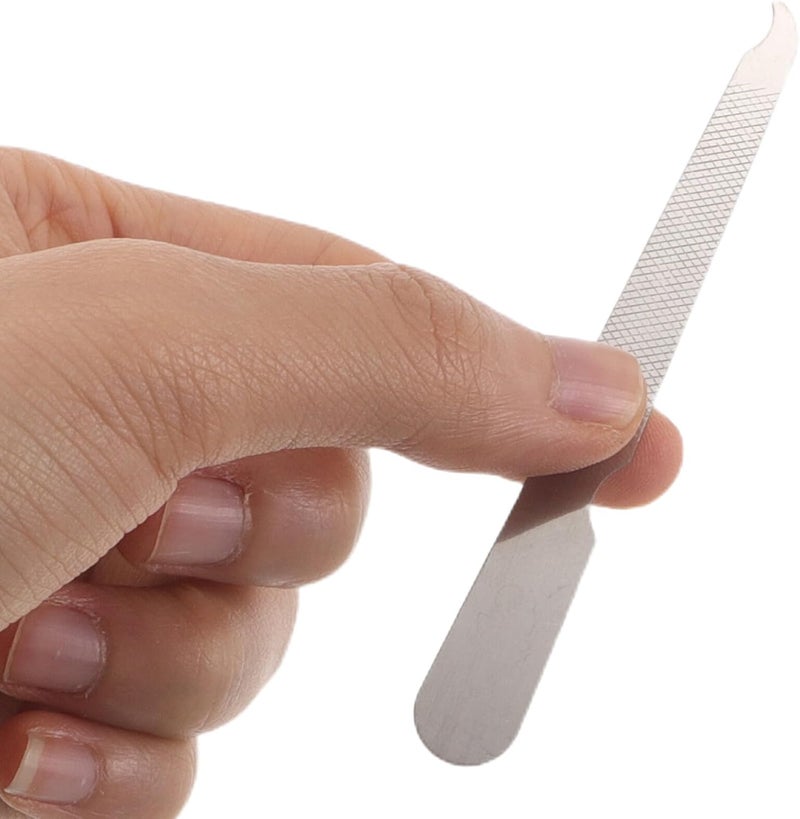 50pcs Double Sided Curved Stainless Steel Nail File with Pointed Tips for Salon and Home Manicure Pedicure Buffer Tool - Image 3