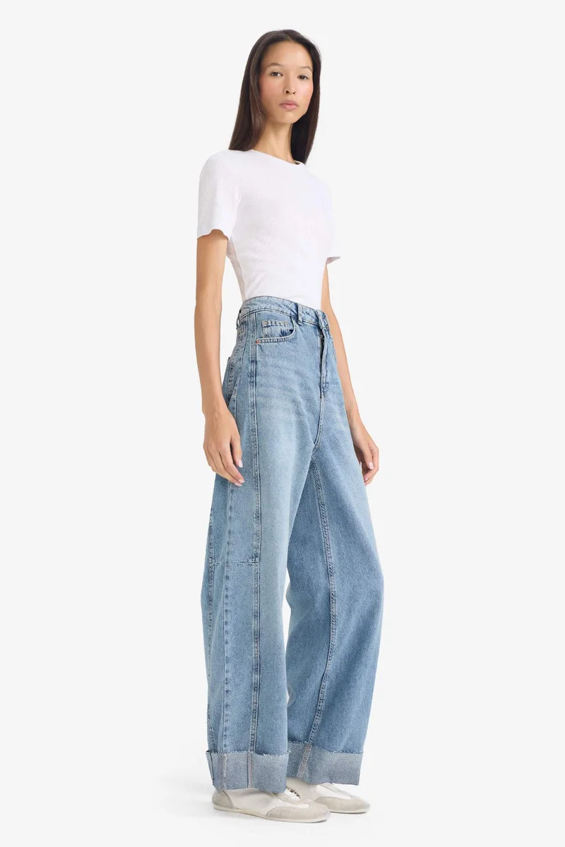 Defacto  Barrel Fit High Waist Jeans for Women | Best Price UAE