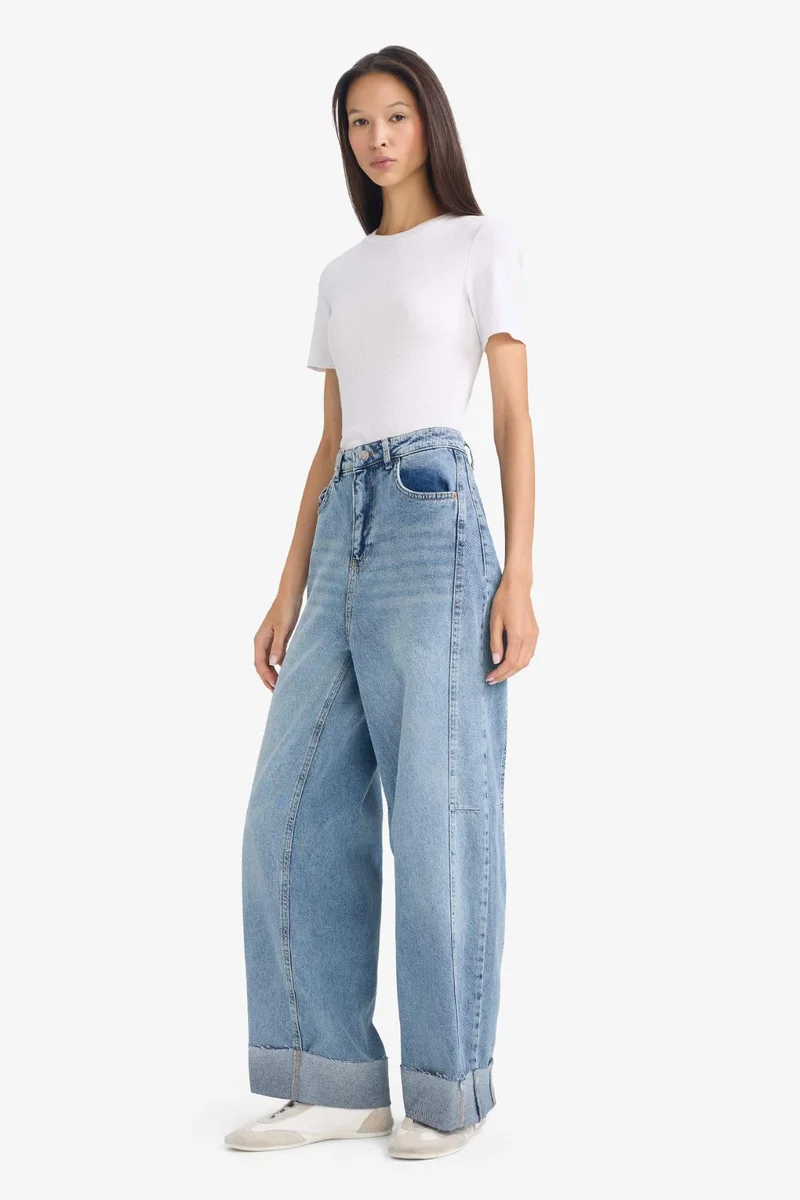 Defacto  Barrel Fit High Waist Jeans for Women | Best Price UAE