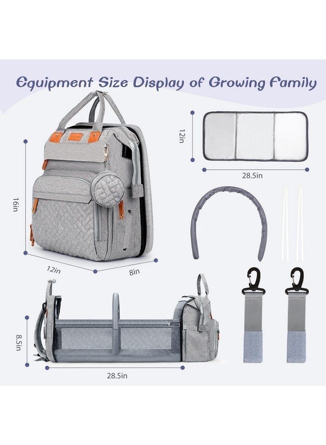 Joyce Baby Diaper Bag, Backpack with Changing Table, Unisex Baby Bag, with Diaper Pad, USB Charging Port, Insulated Pacifier Case, Multifunctional Waterproof Travel Diaper Bag, Gift for Newborn Baby (Grey) - Image 3
