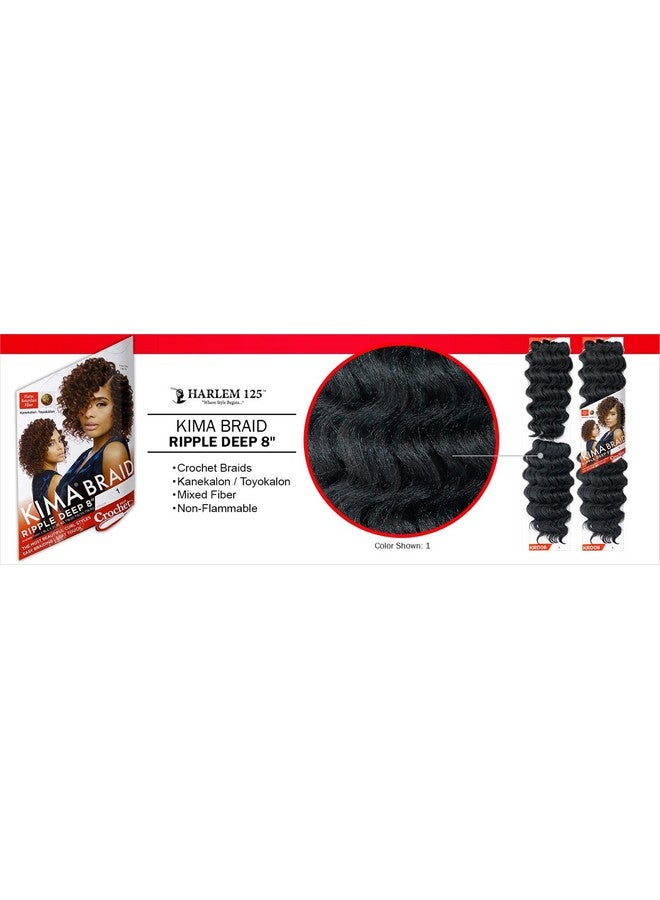 Harlem 125 Multi Pack Deals! Harlem125 Synthetic Hair Braids Kima Braid Ripple Deep 8" (4Pack T1B/30) - Image 4