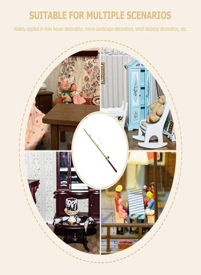 Jowxsx 2Pcs 1/12 Miniature Fishing Pole Dollhouse Decoration Accessories, DIY Doll House Decor Kit - Image 5