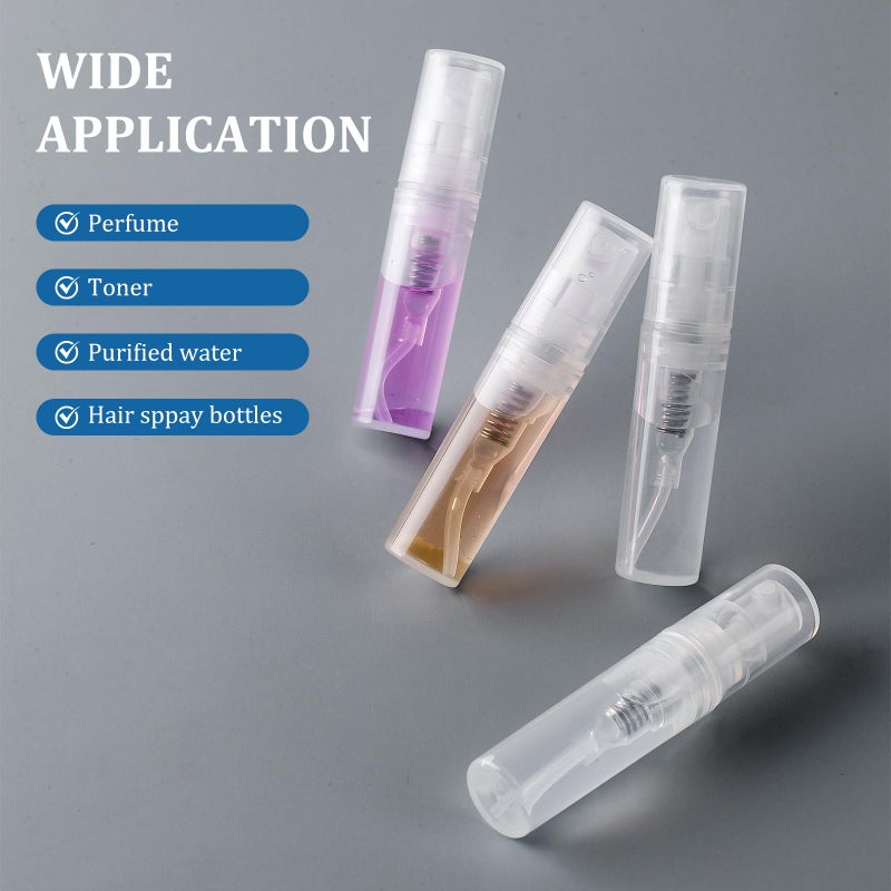 Chiallco Mini Perfume Sample Bottles, 3 ml Plastic Small Spray Bottle 10 Pack, Fine Mist, Portable Perfume Travel Refillable Bottle, Upgraded atomizer sprayer, Clear - Image 5