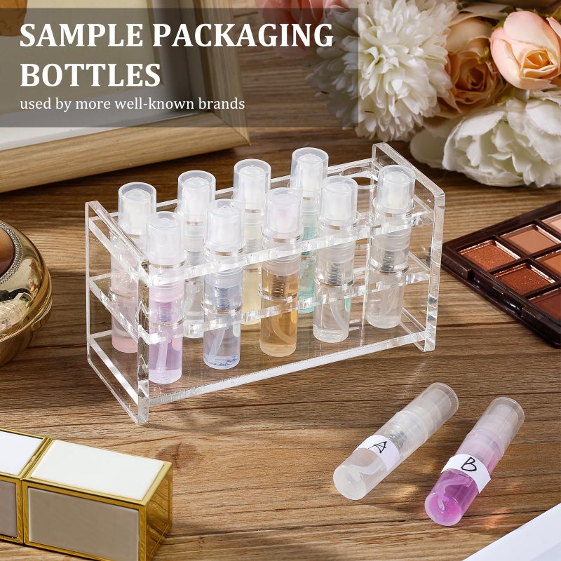 Chiallco Mini Perfume Sample Bottles, 3 ml Plastic Small Spray Bottle 10 Pack, Fine Mist, Portable Perfume Travel Refillable Bottle, Upgraded atomizer sprayer, Clear - Image 4