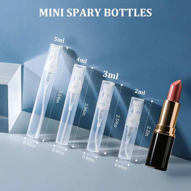 Chiallco Mini Perfume Sample Bottles, 3 ml Plastic Small Spray Bottle 10 Pack, Fine Mist, Portable Perfume Travel Refillable Bottle, Upgraded atomizer sprayer, Clear - Image 3