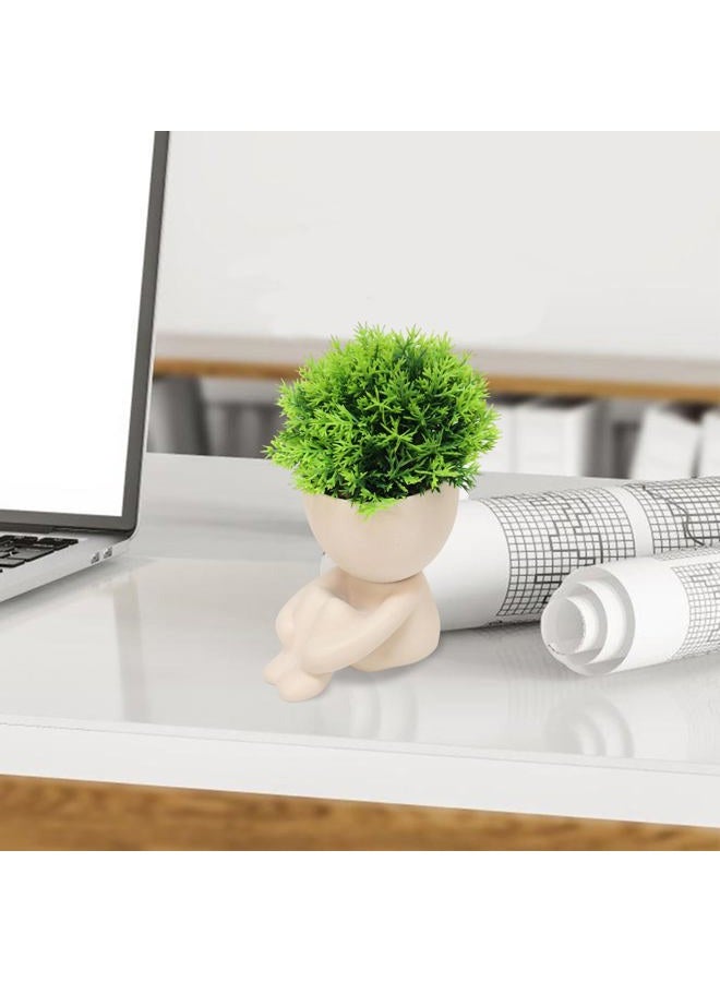 MAKHOT 4pcs Fake Succulents for Office Decorations, Artificial Succulents Plants for Work Desk Women Fake Plants Office Decor - Small Plant for OfficeWomen Cubicle Decor(Cream Color) - Image 4