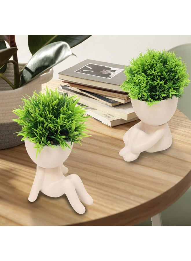 MAKHOT 4pcs Fake Succulents for Office Decorations, Artificial Succulents Plants for Work Desk Women Fake Plants Office Decor - Small Plant for OfficeWomen Cubicle Decor(Cream Color) - Image 5