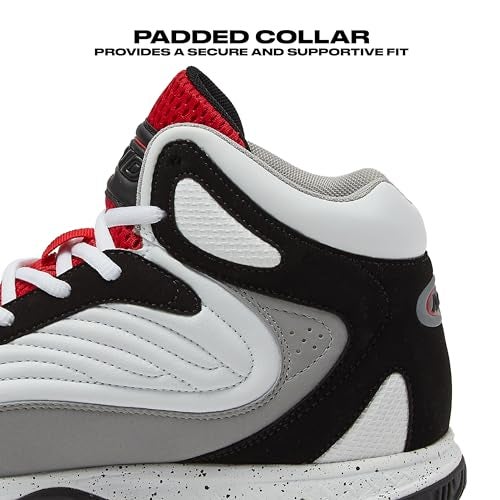 AND1 Pulse 3.0 Basketball Shoes for Men, Indoor or Outdoor, Street or Court Basketball Sneakers Men - Black, Red, or White - White/Medium Grey/Black, 10 Medium - Image 3
