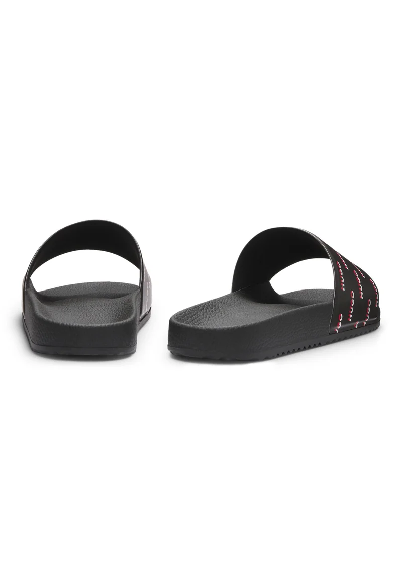 HUGO Italian-made slides with split-logo uppers