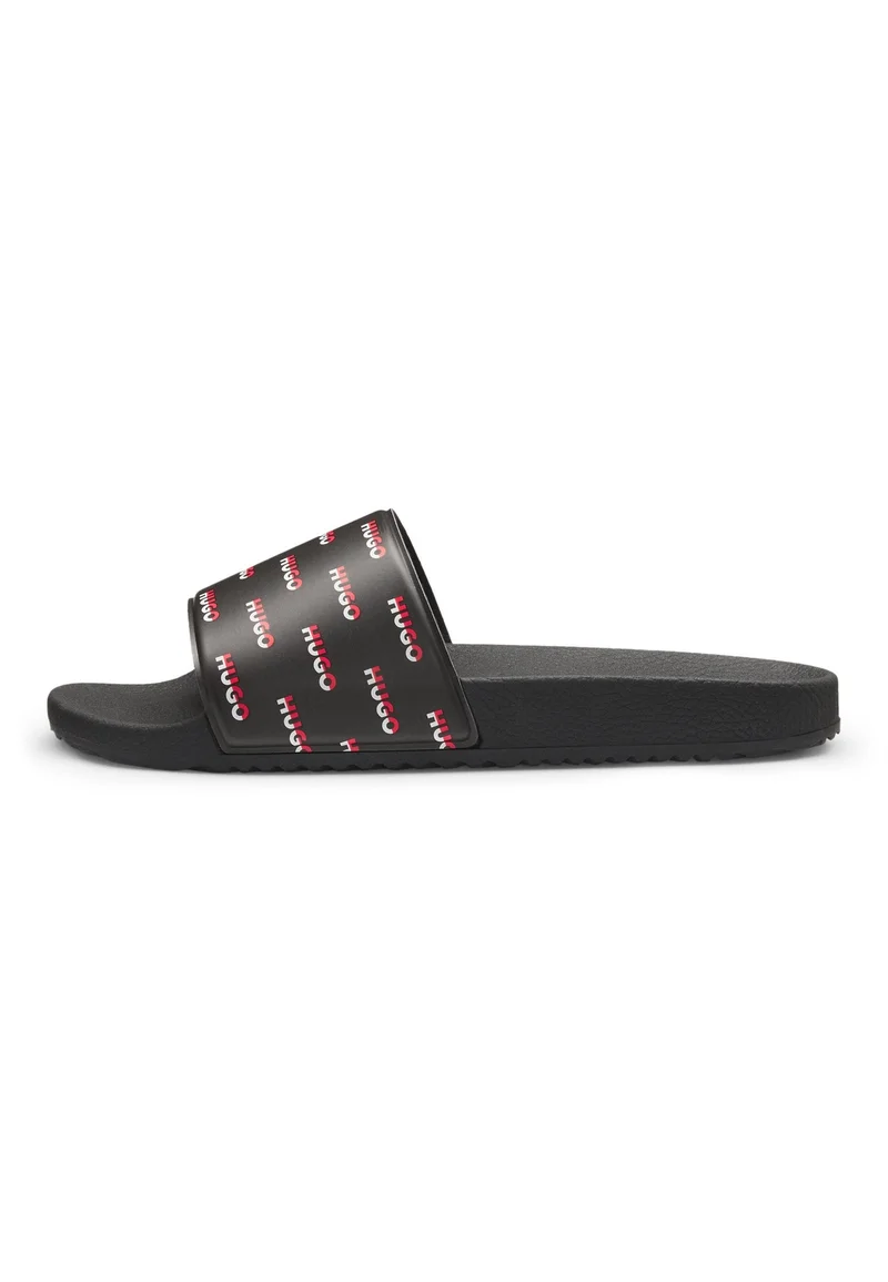 HUGO Italian-made slides with split-logo uppers
