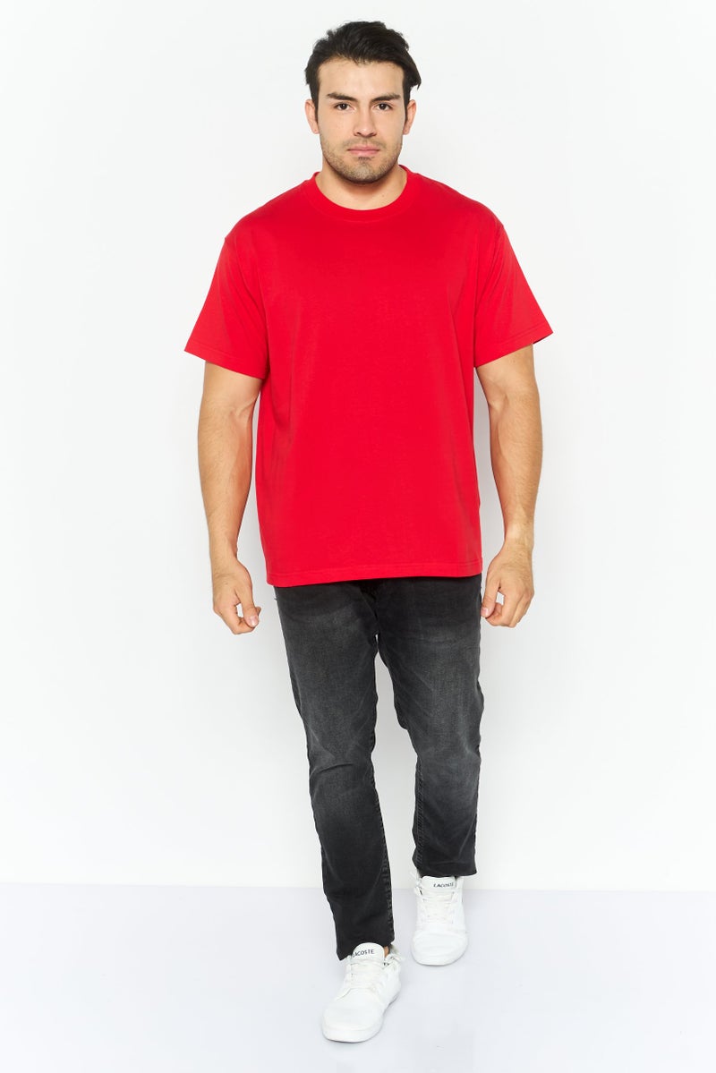 ESPRIT تي شيرت جرافيك قصير الأكمام للرجال بياقة دائرية، أحمر - Image 3