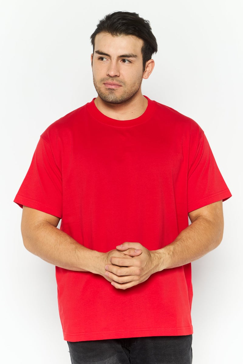 ESPRIT تي شيرت جرافيك قصير الأكمام للرجال بياقة دائرية، أحمر - Image 1