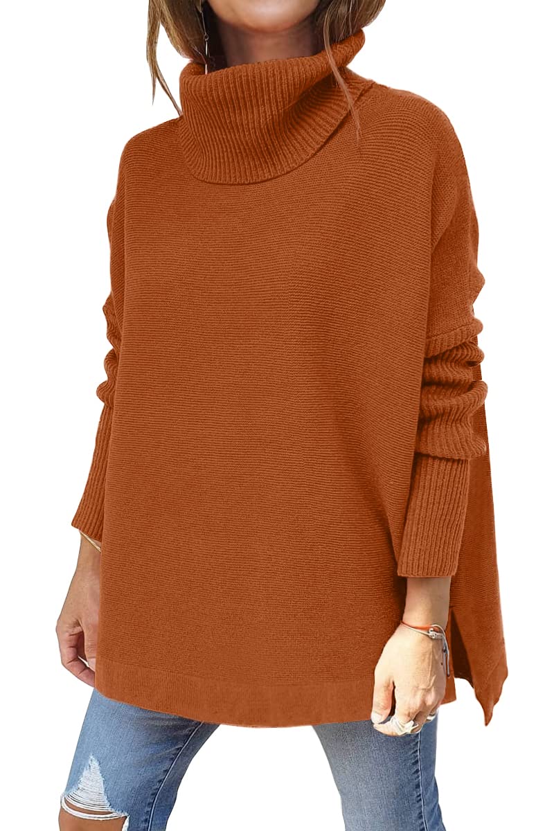 LILLUSORY Oversized Turtleneck Pullover Sweater Women 2025 Long Tunic Cozy Winter Trendy Plus Size Poncho Cowl Neck Cute Casual Early Fall Fashion Must Have Work Old Money Clothes Outfit Clothing - Image 1