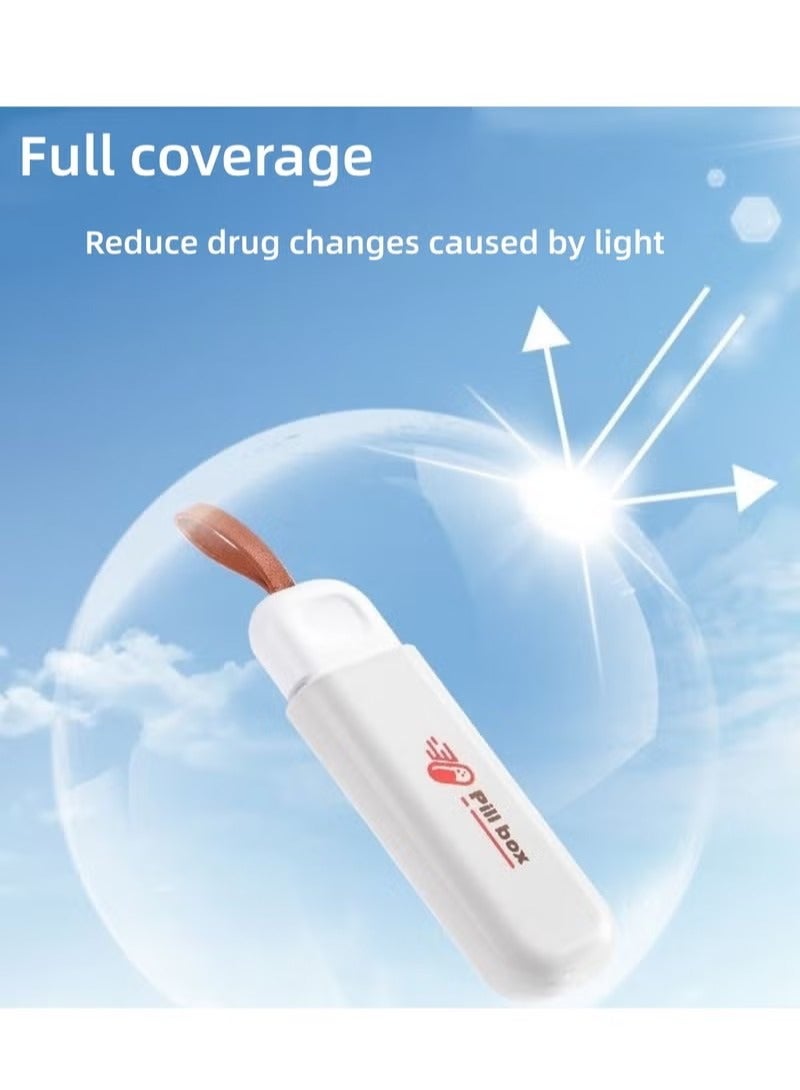 general NOVOLAN Portable Pill Box 2-Pack, Pull-Out Design Leather Pull Cord, Household Portable Small Pill Box One Day Sub-Package Pill Box Elderly Carry With Sub-Pill Box Mini Pill Sub-Package Box, Beige & Grey - Image 4