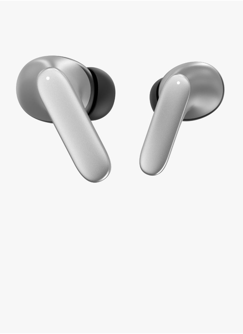 GREEN LION - Florence TWS True Wireless ENC Earbuds with Low Latency and Touch Control / Gaming Mode / Voice Assistant / Quad-Mic / Type-C Charging / Seamless Sound and Zero Lag / Up to 6 Hours Working Time - Silver - Image 1
