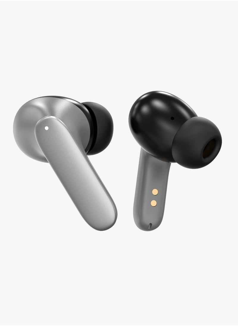 GREEN LION - Florence TWS True Wireless ENC Earbuds with Low Latency and Touch Control / Gaming Mode / Voice Assistant / Quad-Mic / Type-C Charging / Seamless Sound and Zero Lag / Up to 6 Hours Working Time - Silver - Image 1