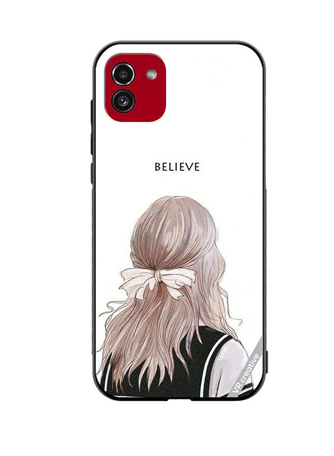 VR CREATIVE Protective Case Cover For Samsung Galaxy A03 Believe With Girl Design Multicolour - Image 1