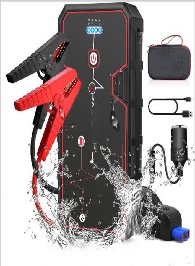 جهاز بدء تشغيل السيارة بقوة 4000 أمبير و21800 مللي أمبير في الساعة، ومعزز بطارية 12 فولت لمحركات البنزين التي تصل سعتها إلى 8.0 لتر أو محركات الديزل التي تصل سعتها إلى 6.5 لتر، وحزمة طاقة محمولة مع شحن سريع USB 3.0 وشاحن من النوع C، وجهاز بدء تشغيل السيارة في حالات الطوارئ - Image 1