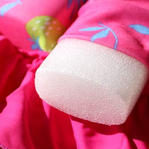 IDOPIP Kids Baby Girls Float Suit Strawberry Floatation Swimsuit with Adjustable Buoyancy Bathing Swimwear Toddler One Piece Swimming Suit Summer Flutter Sleeve Vest Ruffle Tutu Swim Dress Hot Pink 2-3T - Image 4