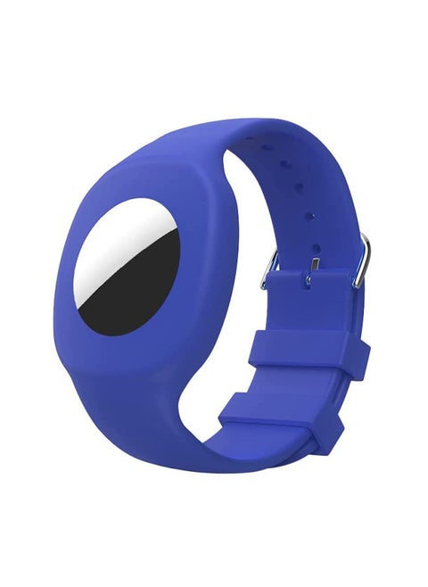 Applicable Airtags Protective Case For Apple Tracker Tracker Silicone Children's Watch Strap Airtag Protective Case-Color:Dark Blue Silicone Airtag Watch Case