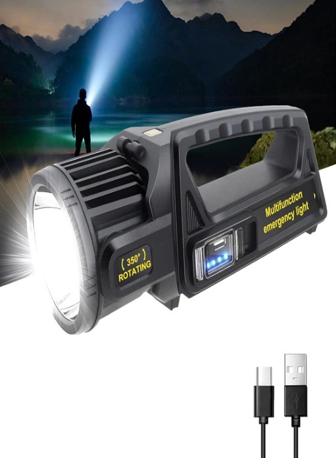 LETOUR 1300000 L Spotlight, Rechargeable Led Spotlight Flashlight with 350° Rotate Head, 9 Modes Super Bright Spot Lights Outdoor Handheld, IPX6 Waterproof Solar Flashlight for Emergencies - Image 1