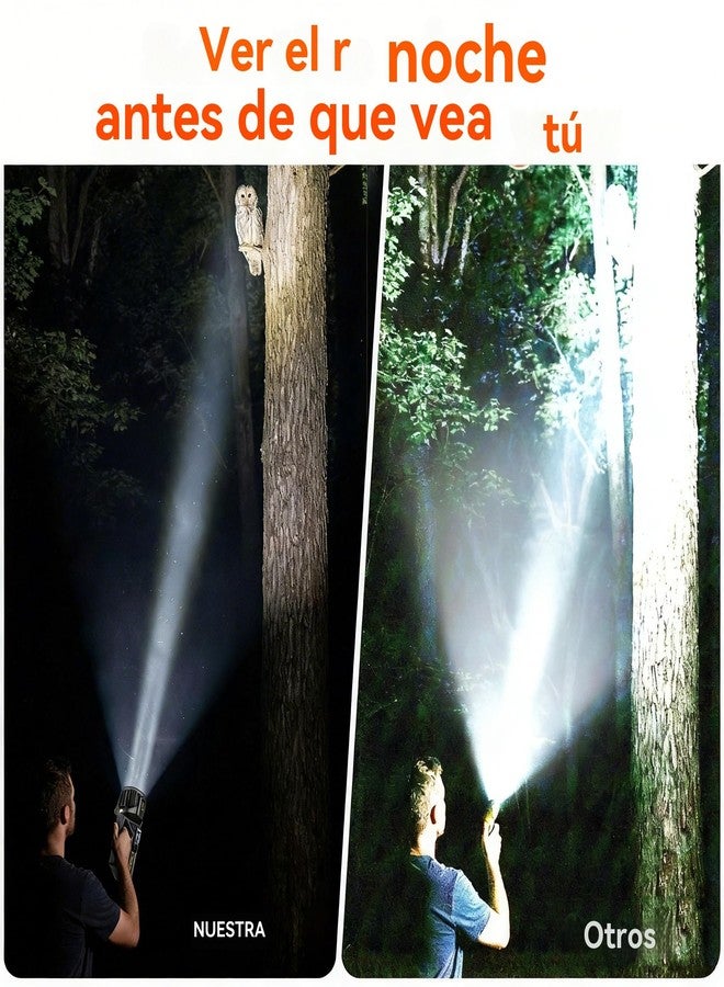 LETOUR 1300000 L Spotlight, Rechargeable Led Spotlight Flashlight with 350° Rotate Head, 9 Modes Super Bright Spot Lights Outdoor Handheld, IPX6 Waterproof Solar Flashlight for Emergencies - Image 3