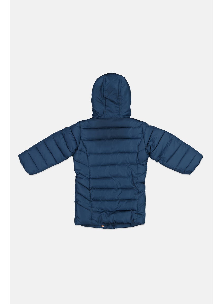 Kensie Girl Toddlers Girl Hooded Puffer Jacket, Navy Blue  - Image 2