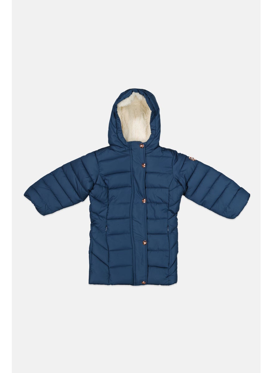 Kensie Girl Toddlers Girl Hooded Puffer Jacket, Navy Blue  - Image 1