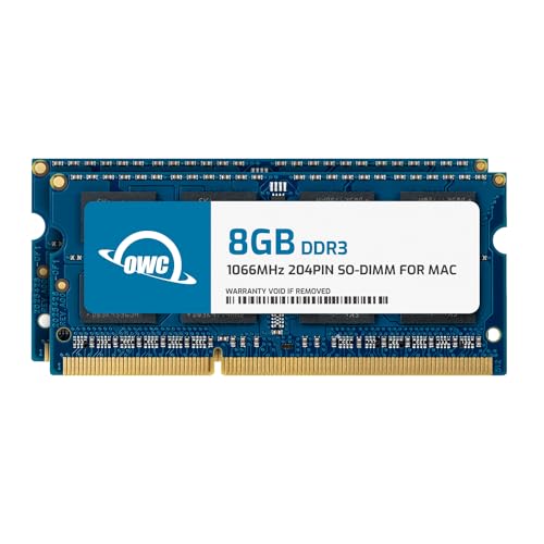 OWC 16GB (2 x 8GB) PC8500 DDR3 1066MHz SO-DIMMs ترقية ذاكرة RAM متوافقة مع iMac و Mac mini 2010 و MacBook 2010 و MacBook Pro 13 2010 - Image 1
