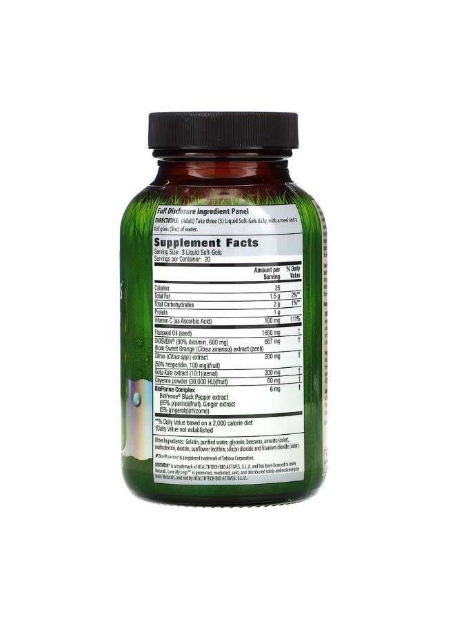Irwin Naturals Love My Legs Vein  Circulation 60 Liquid SoftGels  - Image 2