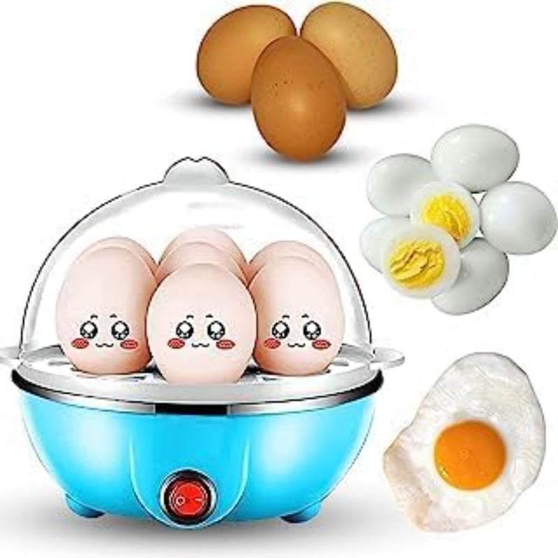 ZAMZIN Electric Egg Cooker Boiler Maker - 7 Egg Capacity, Soft, Medium or Hard Boil, Noise-Free Technology, Auto Shut Off - White, Includes Egg Slicer - Fast & Easy Cooking, Ideal for Breakfast - Image 4