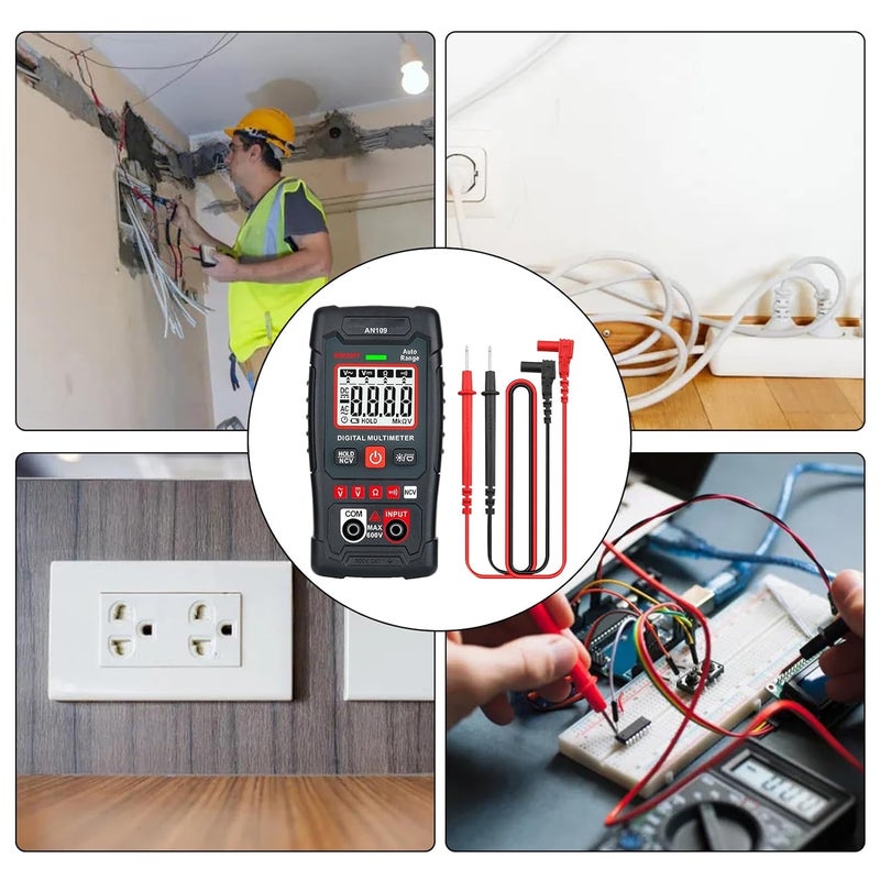 مقياس متعدد رقمي ذو نطاق تلقائي، جهاز اختبار جيب ذكي، أداة إصلاح كهربائي لقياس جهد التيار المتردد والمستمر - Image 5