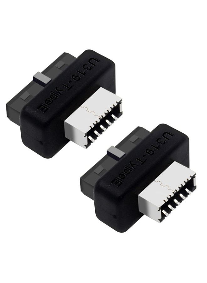 BURAQ - 2pcs Mainboard USB3 19P/20P to TYPE-E Adapter Chassis Front TYPE-C/USB-C Plug Port(Black) - Image 1