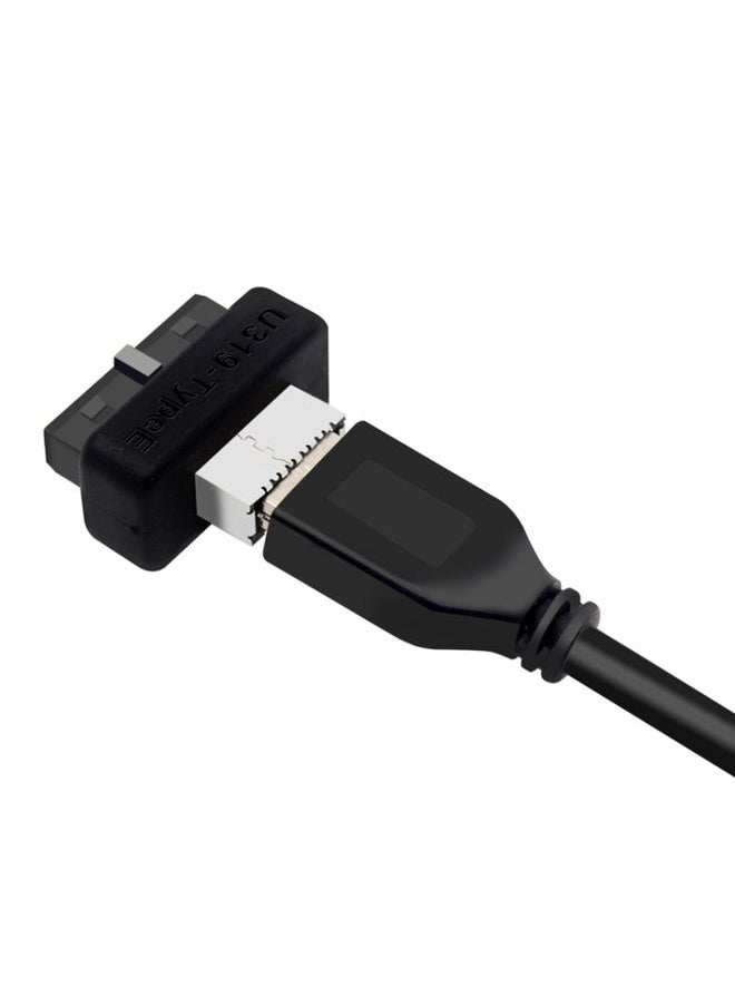 BURAQ - 2pcs Mainboard USB3 19P/20P to TYPE-E Adapter Chassis Front TYPE-C/USB-C Plug Port(Black) - Image 1