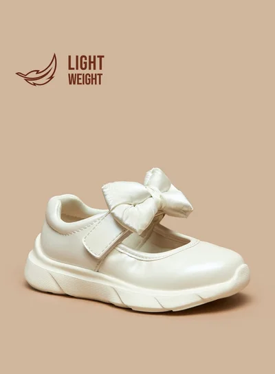 Barefeet Bow Accent Shoes with Hook and Loop Closure