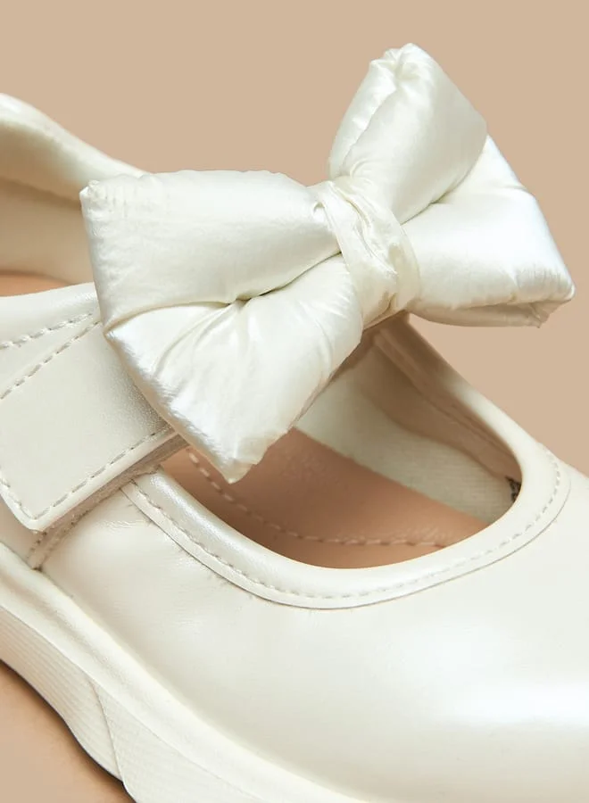 Barefeet Bow Accent Shoes with Hook and Loop Closure