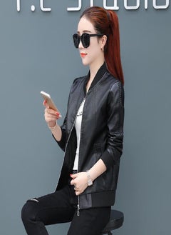 Autumn And Winter Leather Jacket Women Pu Leather Short Jacket Large Size Women 'S Slim Casual Jacket